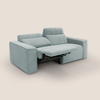 Clark Divano modulare con opzione relax elettrico in tessuto smaltabile impermeabile T17 verde acqua