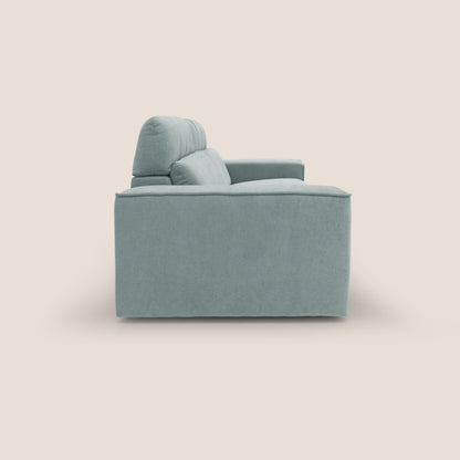 Clark Divano modulare con opzione relax elettrico in tessuto smaltabile impermeabile T17 verde acqua