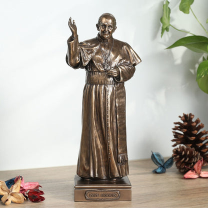 11.02 H POPE FRANCIS Cold Cast Bronze - 3.74x4.33x11.02
