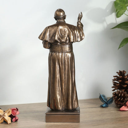 11.02 H POPE FRANCIS Cold Cast Bronze - 3.74x4.33x11.02