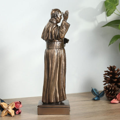 11.02 H POPE FRANCIS Cold Cast Bronze - 3.74x4.33x11.02