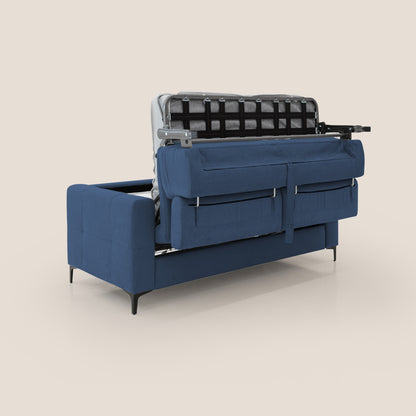 Gardenia divano letto materasso alto 18 cm con poggiatesta reclinabili e rivestimento impermeabile T02 blu