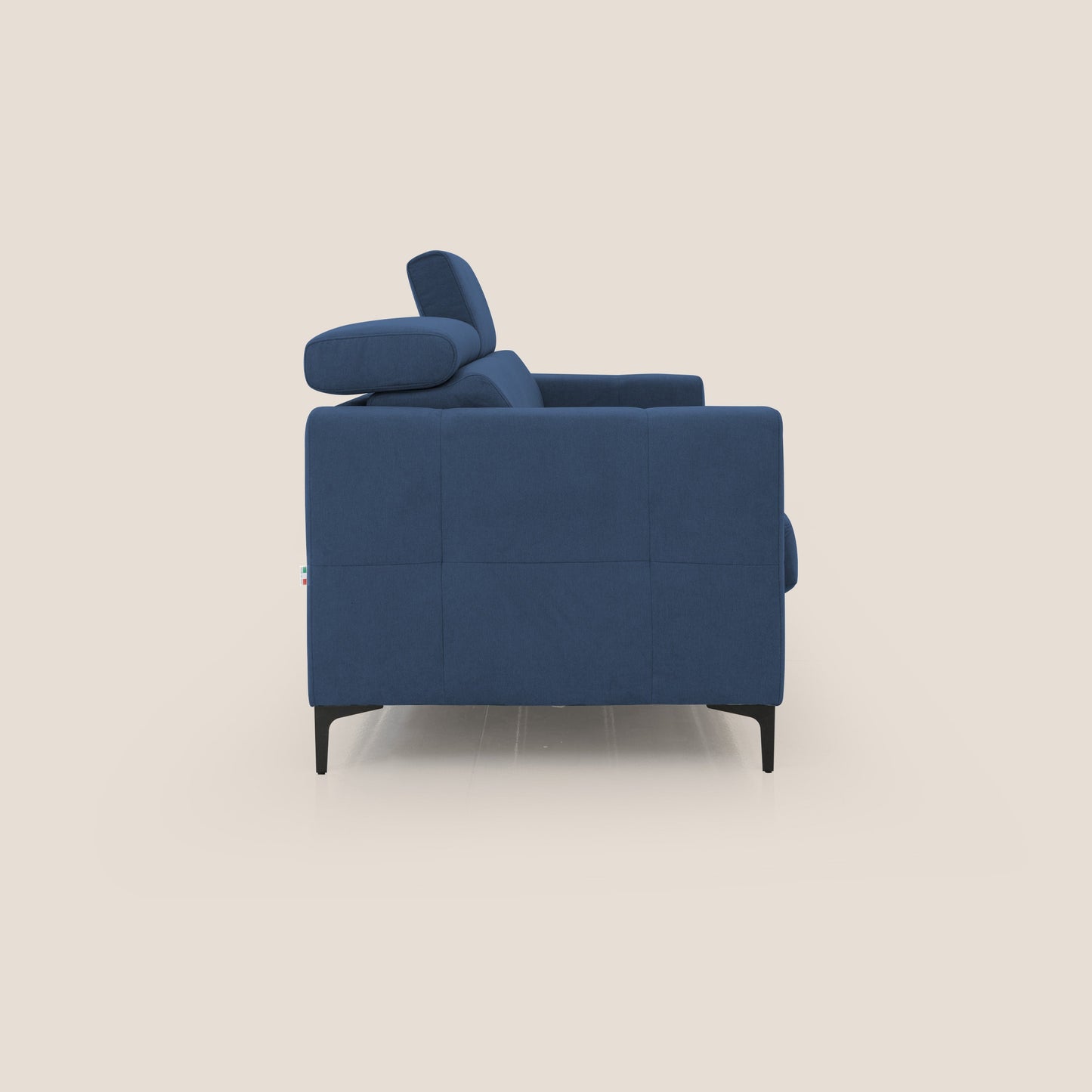 Gardenia divano letto materasso alto 18 cm con poggiatesta reclinabili e rivestimento impermeabile T02 blu