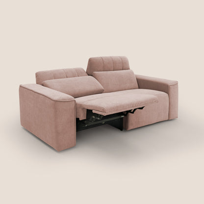 Clark Divano modulare con opzione relax elettrico in tessuto smaltabile impermeabile T17 rosa