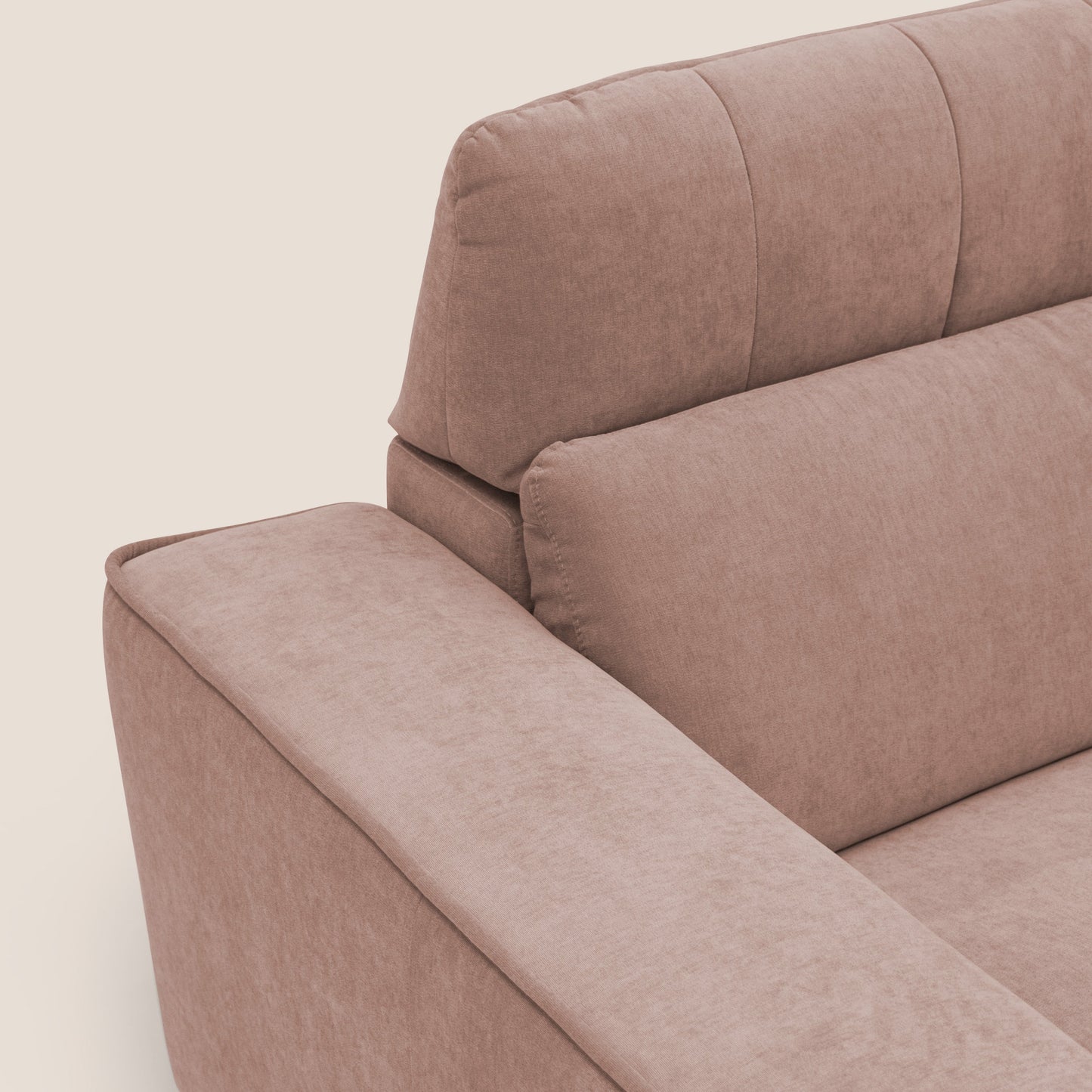 Clark Divano modulare 3 sedute con opzione relax elettrico in tessuto smacchiabile impermeabile T17 rosa