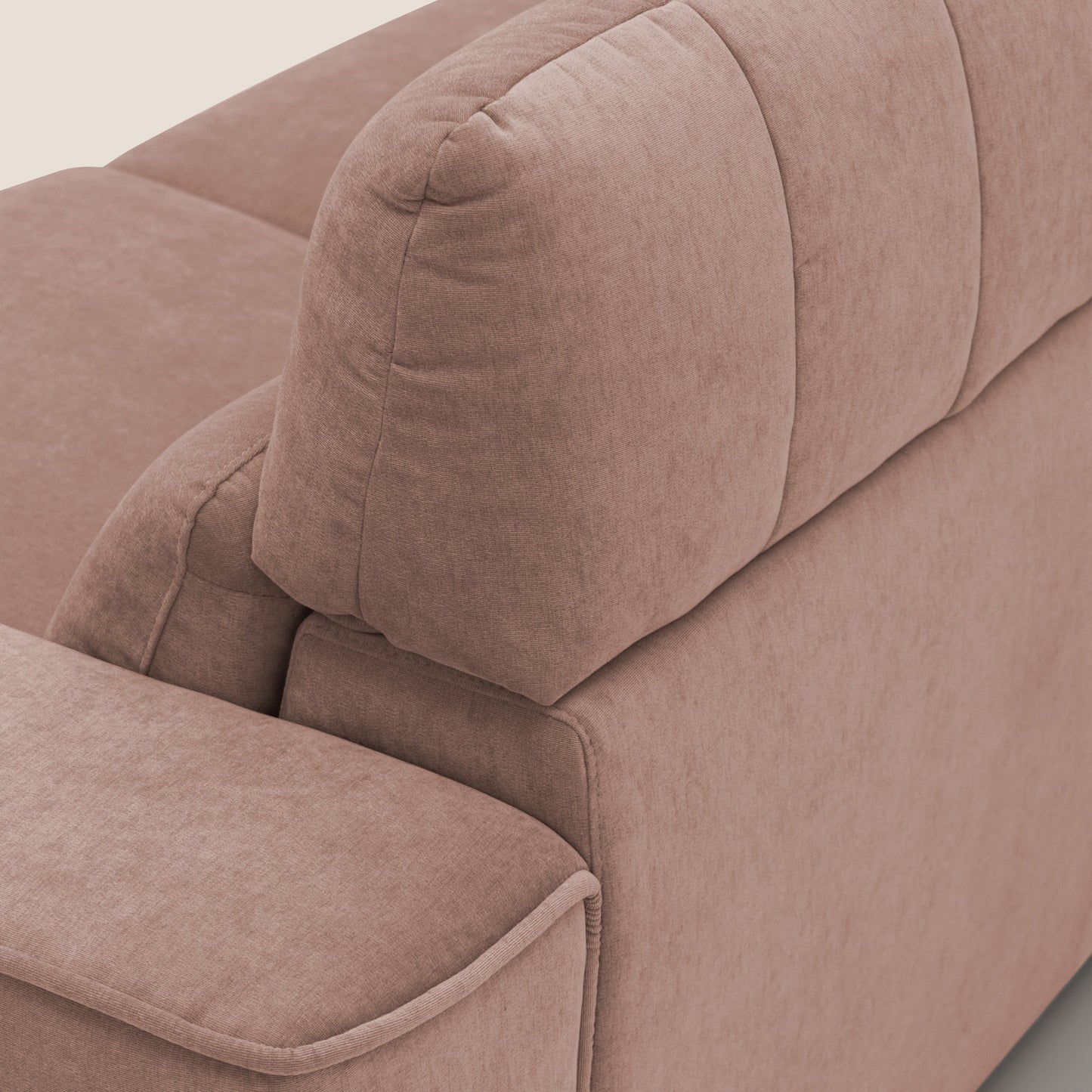 Clark Divano angolare con opzione relax elettrico in tessuto smaltabile impermeabile T17 rosa