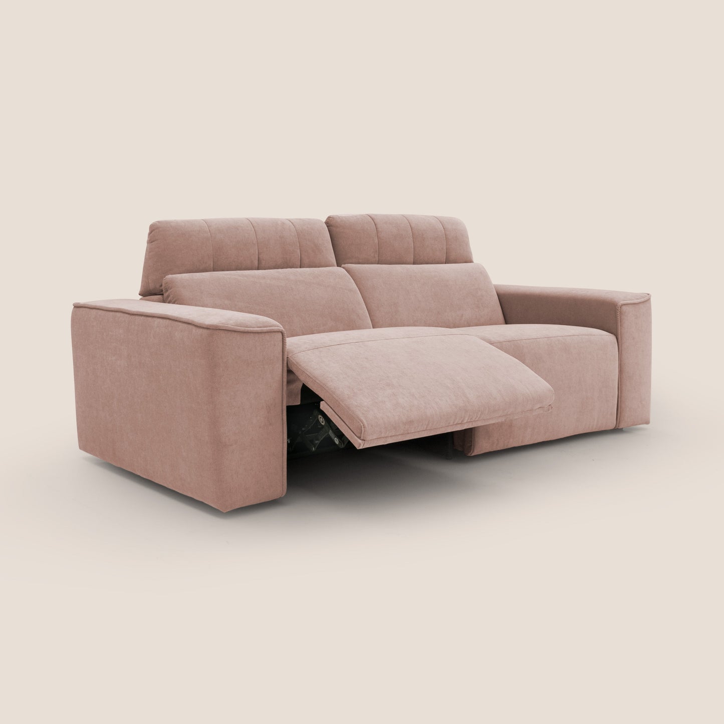 Clark Divano modulare con opzione relax elettrico in tessuto smaltabile impermeabile T17 rosa