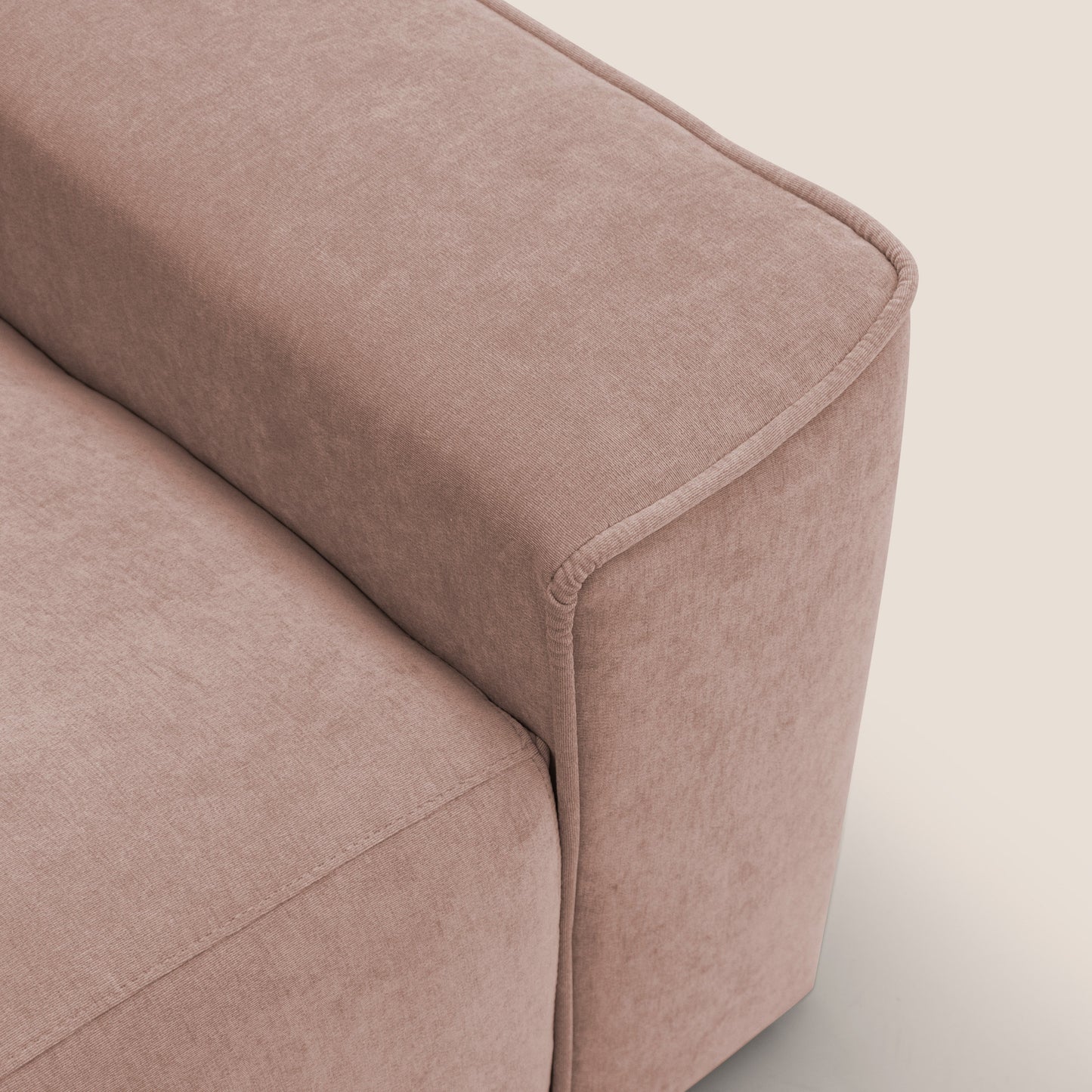 Clark Divano modulare angolare REVERSIBILE con opzione relax elettrico in tessuto smacchiabile impermeabile T17 rosa