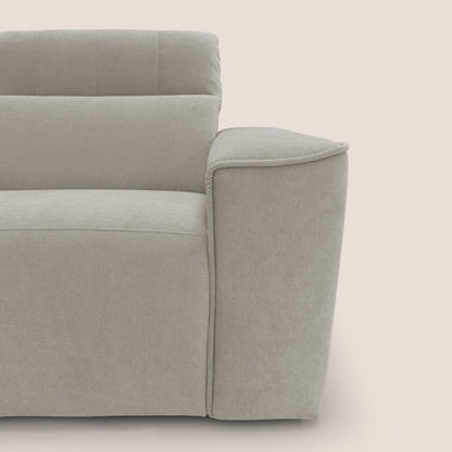 Clark Divano modulare con opzione relax elettrico in tessuto smaltabile impermeabile T17 panna