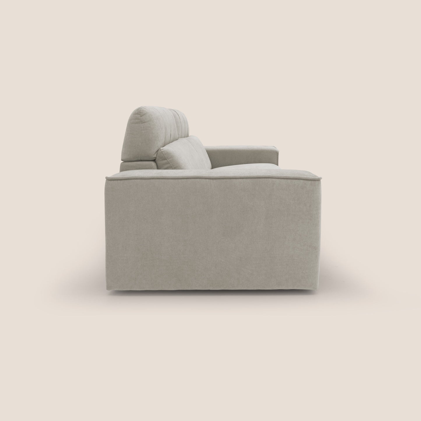 Clark Divano modulare con opzione relax elettrico in tessuto smaltabile impermeabile T17 panna