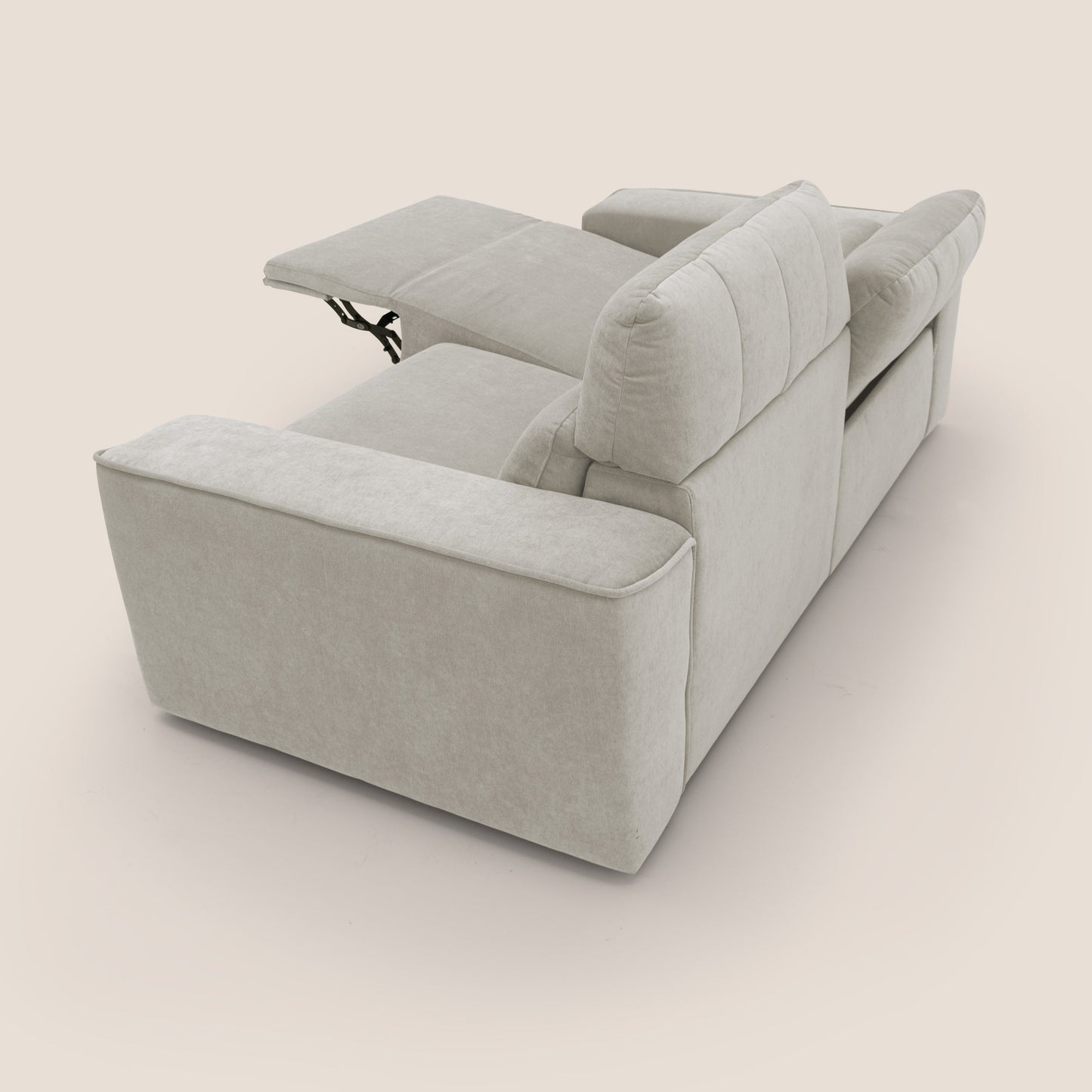 Clark Divano modulare con opzione relax elettrico in tessuto smaltabile impermeabile T17 panna