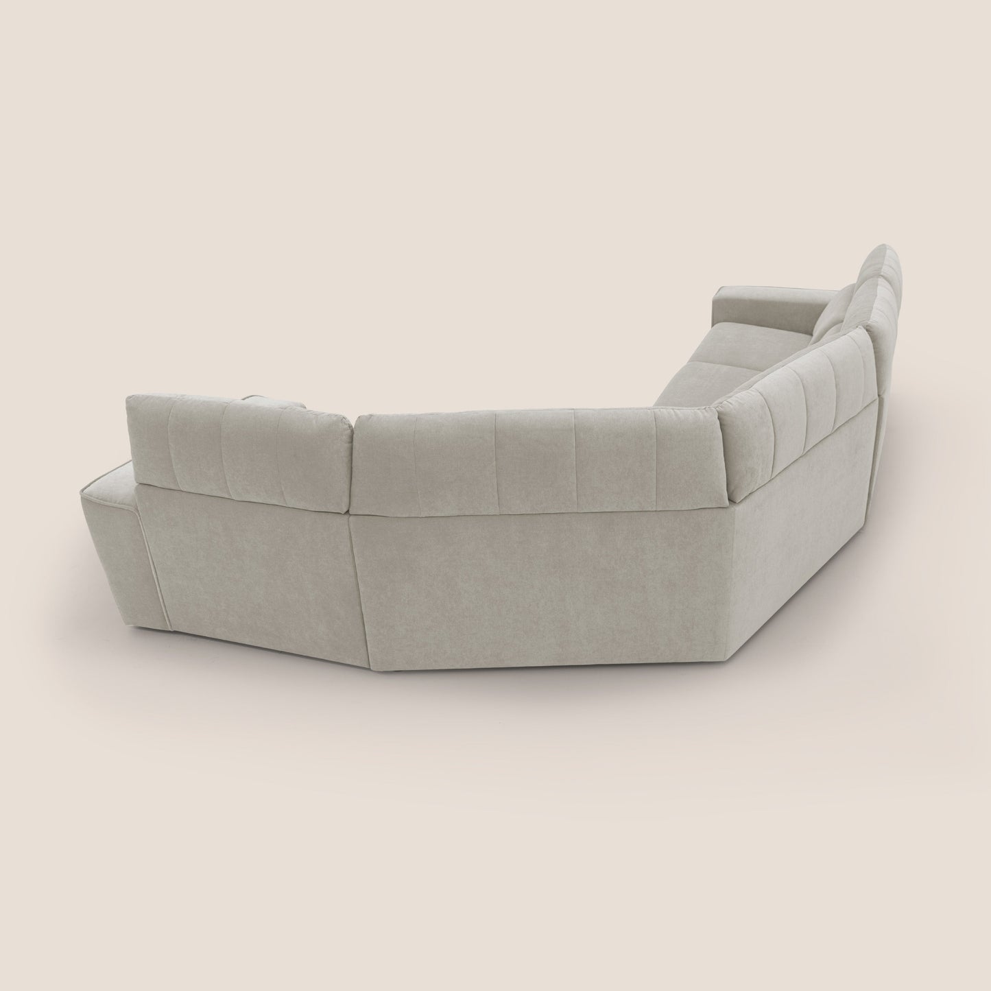 Clark Divano modulare angolare REVERSIBILE con opzione relax elettrico in tessuto smacchiabile impermeabile T17 panna