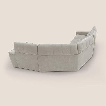 Clark Divano modulare angolare REVERSIBILE con opzione relax elettrico in tessuto smacchiabile impermeabile T17 panna