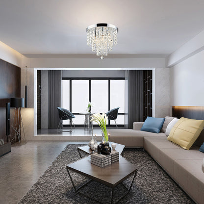 CO-Z 11 5-light Flush Mount Crystal Chandelier Ceiling Light