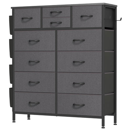 12 Drawer Dresser Fabric Tall Dressers for Bedroom Chest of Drawers