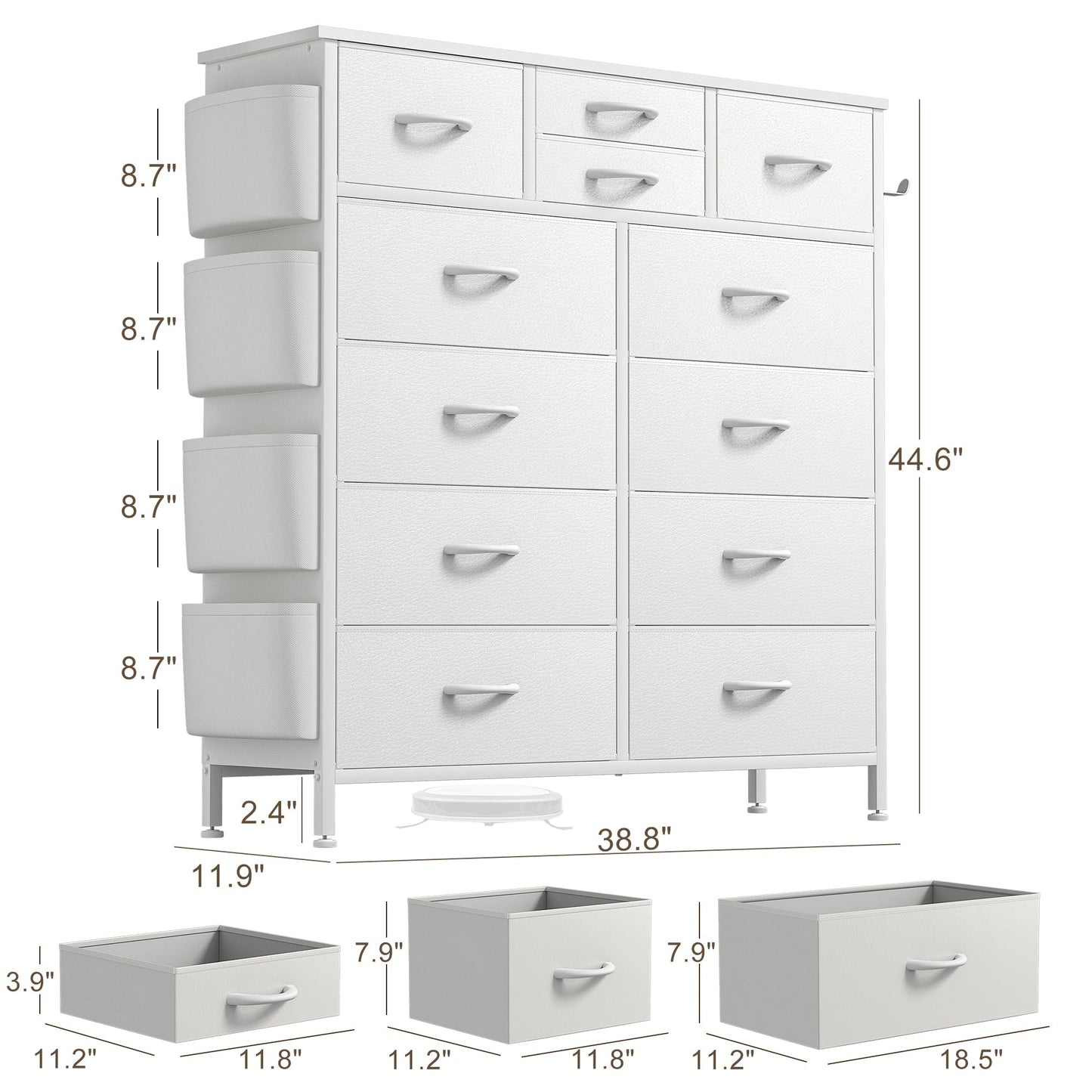 12 Drawer Dresser Fabric Tall Dressers for Bedroom Chest of Drawers