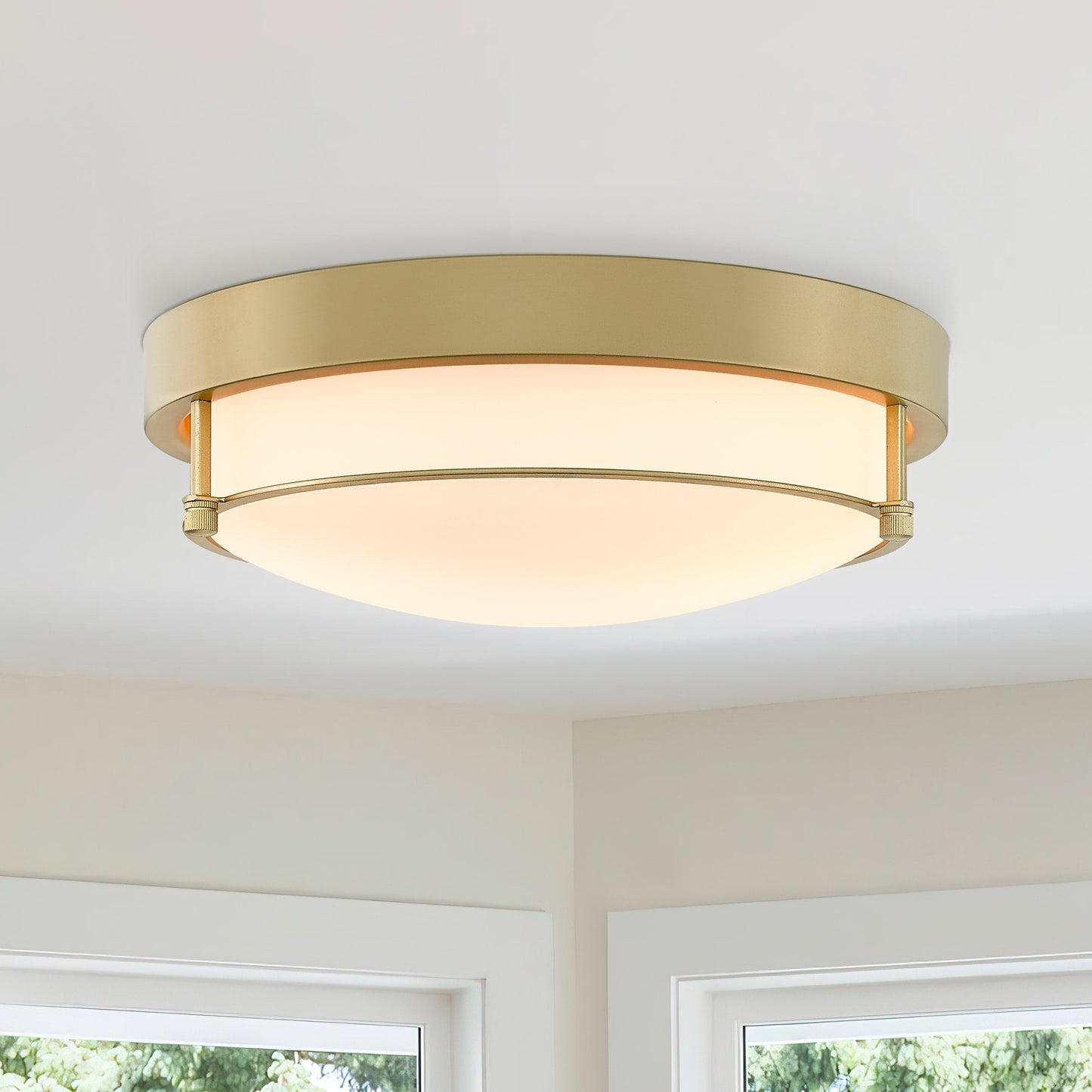12 Inch 2-Light Flush Mount Light Fixture, Modern Ceiling Light