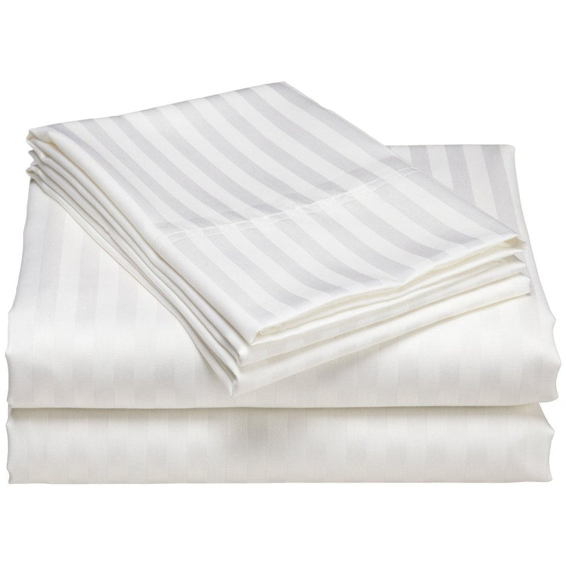 1200 Thread Count Cotton Deep Pocket Luxury Hotel Stripe Sheet Set