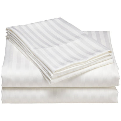1200 Thread Count Cotton Deep Pocket Luxury Hotel Stripe Sheet Set