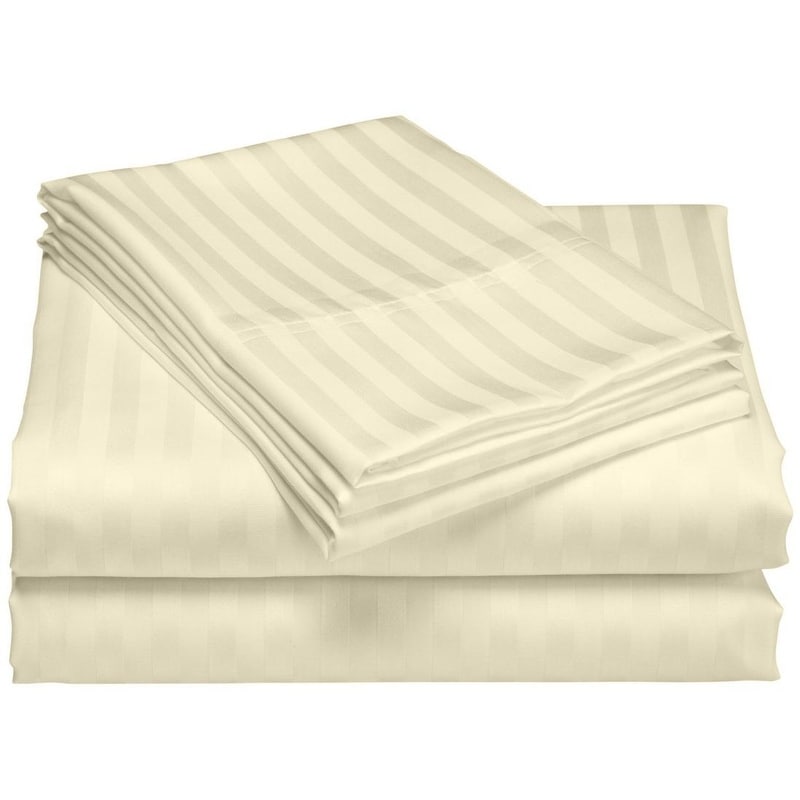 1200 Thread Count Cotton Deep Pocket Luxury Hotel Stripe Sheet Set