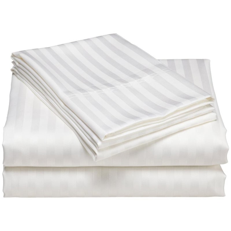 1200 Thread Count Cotton Deep Pocket Luxury Hotel Stripe Sheet Set