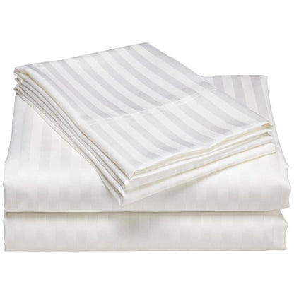 1200 Thread Count Cotton Deep Pocket Luxury Hotel Stripe Sheet Set