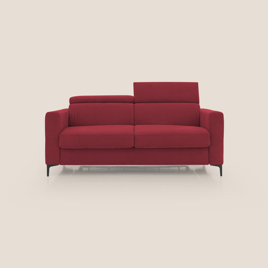 Gardenia divano letto materasso alto 18 cm con poggiatesta reclinabili e rivestimento impermeabile T02 rosso