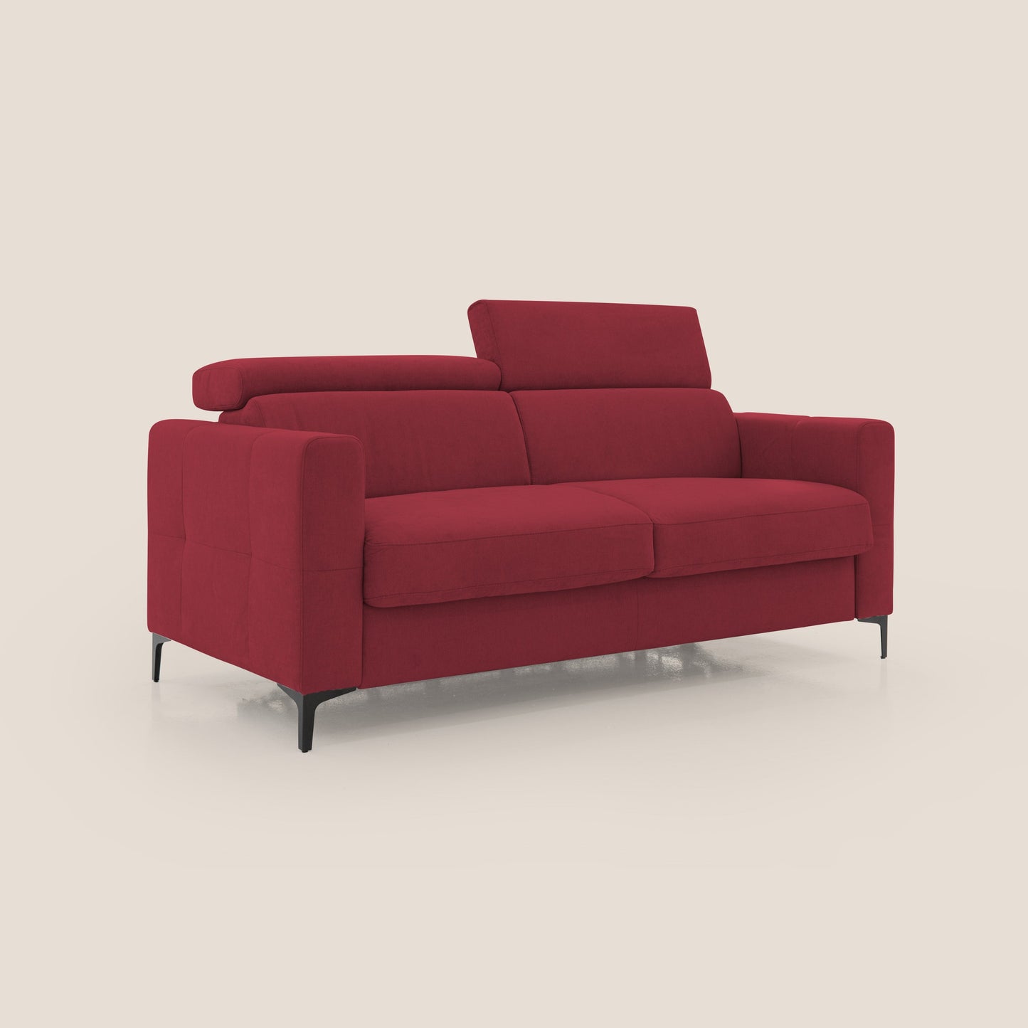 Gardenia divano letto materasso alto 18 cm con poggiatesta reclinabili e rivestimento impermeabile T02 rosso