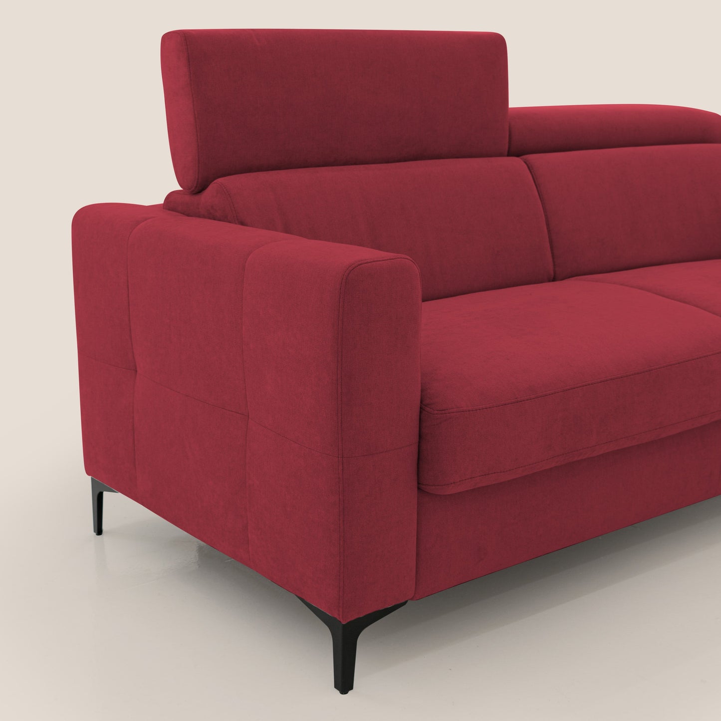 Gardenia divano letto materasso alto 18 cm con poggiatesta reclinabili e rivestimento impermeabile T02 rosso