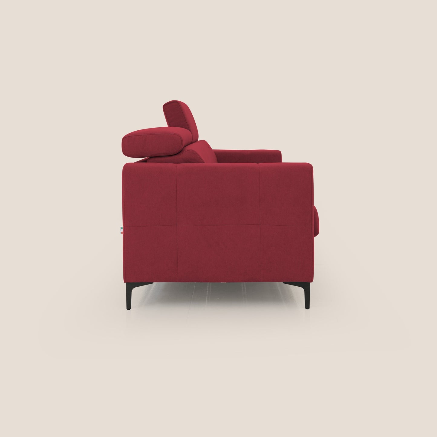 Gardenia divano letto materasso alto 18 cm con poggiatesta reclinabili e rivestimento impermeabile T02 rosso