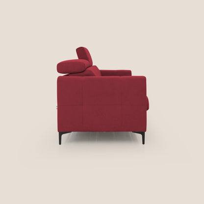 Gardenia divano letto materasso alto 18 cm con poggiatesta reclinabili e rivestimento impermeabile T02 rosso