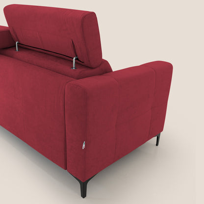 Gardenia divano letto materasso alto 18 cm con poggiatesta reclinabili e rivestimento impermeabile T02 rosso