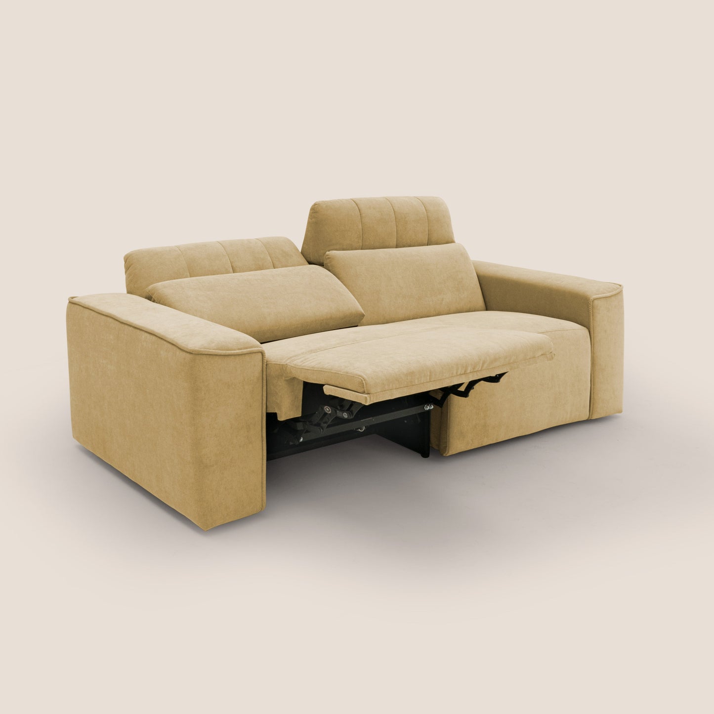 Clark Divano modulare con opzione relax elettrico in tessuto smaltabile impermeabile T17 giallo