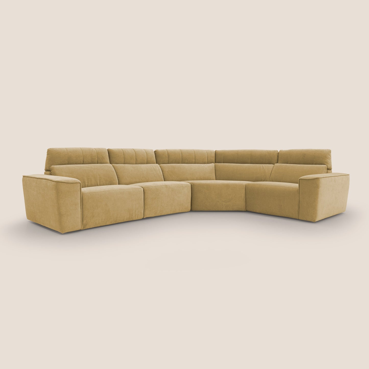 Clark Divano modulare angolare REVERSIBILE con opzione relax elettrico in tessuto smacchiabile impermeabile T17 giallo