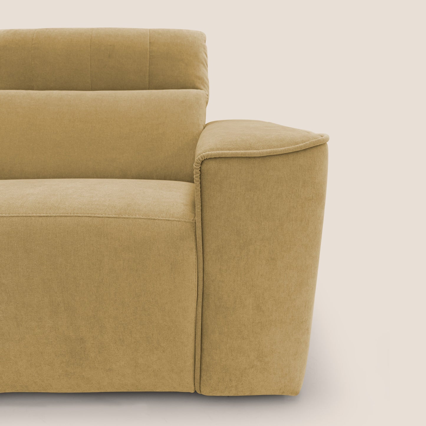 Clark Divano modulare con opzione relax elettrico in tessuto smaltabile impermeabile T17 giallo