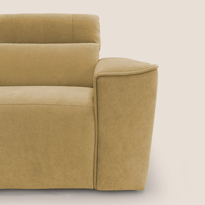 Clark Divano modulare angolare REVERSIBILE con opzione relax elettrico in tessuto smacchiabile impermeabile T17 giallo