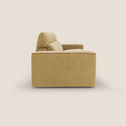 Clark Divano modulare con opzione relax elettrico in tessuto smaltabile impermeabile T17 giallo
