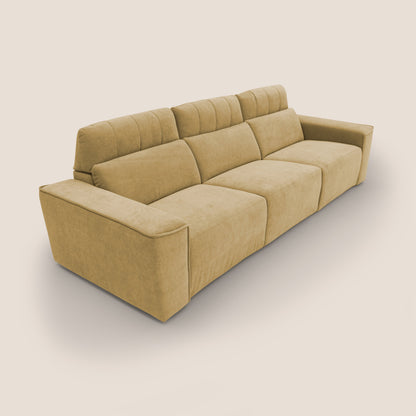 Clark Divano modulare 3 sedute con opzione relax elettrico in tessuto smacchiabile impermeabile T17 giallo