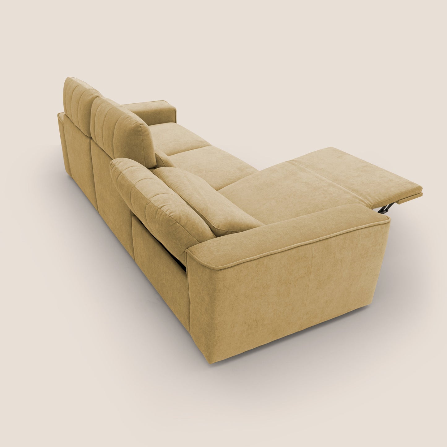 Clark Divano modulare 3 sedute con opzione relax elettrico in tessuto smacchiabile impermeabile T17 giallo