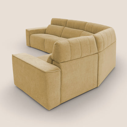 Clark Divano modulare angolare REVERSIBILE con opzione relax elettrico in tessuto smacchiabile impermeabile T17 giallo