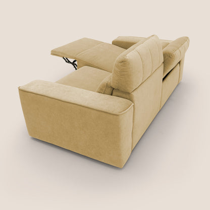 Clark Divano modulare con opzione relax elettrico in tessuto smaltabile impermeabile T17 giallo