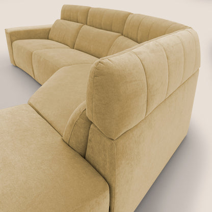 Clark Divano angolare con opzione relax elettrico in tessuto smaltabile impermeabile T17 giallo