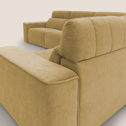 Clark Divano modulare angolare REVERSIBILE con opzione relax elettrico in tessuto smacchiabile impermeabile T17 giallo