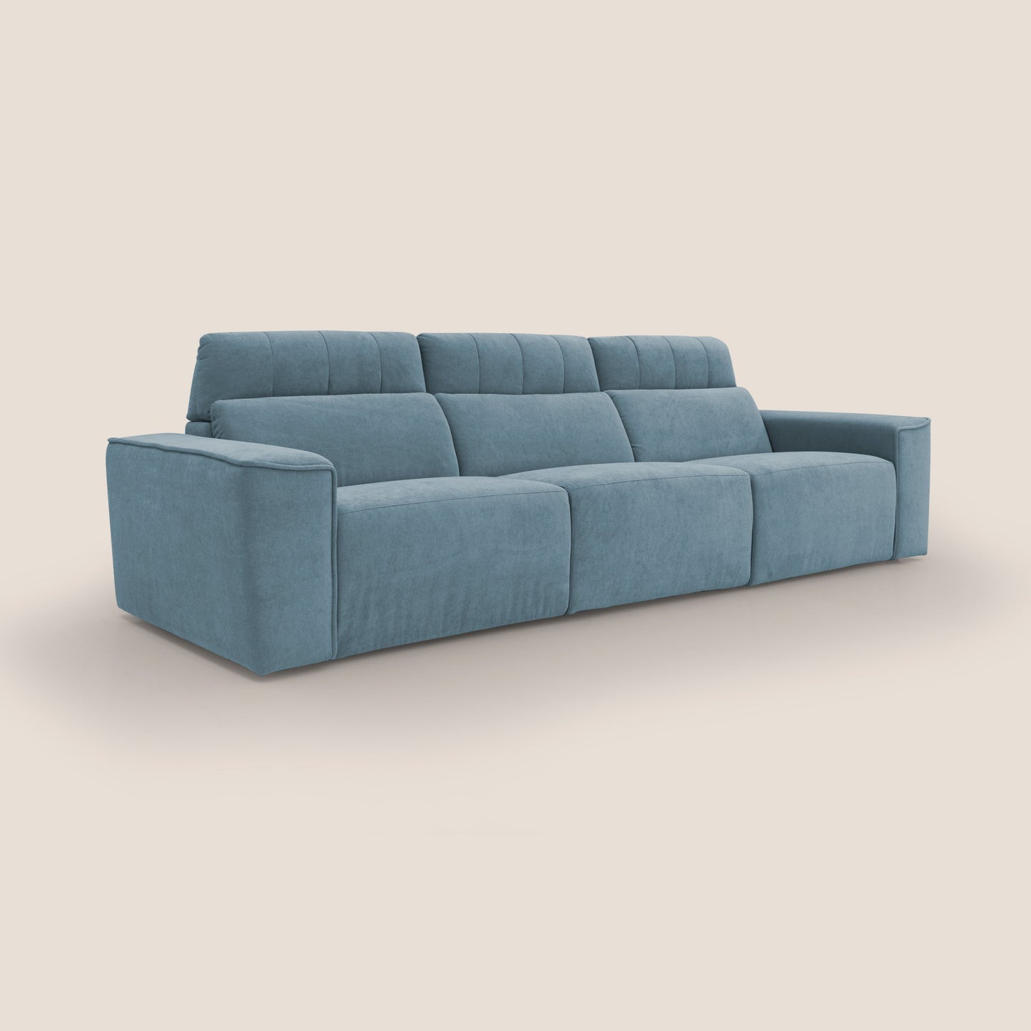 Clark Divano modulare 3 sedute con opzione relax elettrico in tessuto smacchiabile impermeabile T17 carta da zucchero