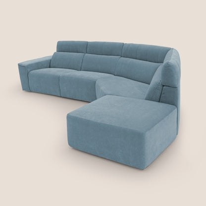 Clark Divano angolare con opzione relax elettrico in tessuto smaltabile impermeabile T17 carta da zucchero