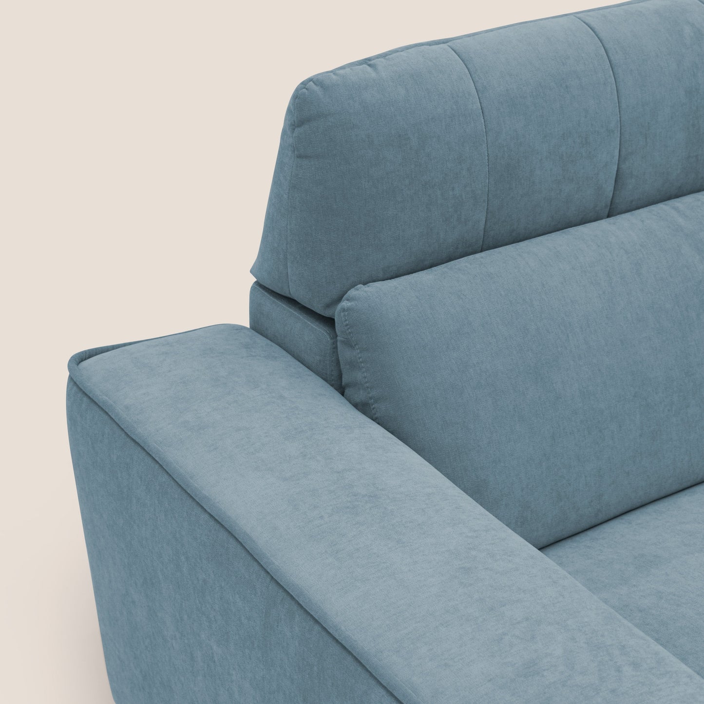 Clark Divano modulare angolare REVERSIBILE con opzione relax elettrico in tessuto smacchiabile impermeabile T17 carta da zucchero