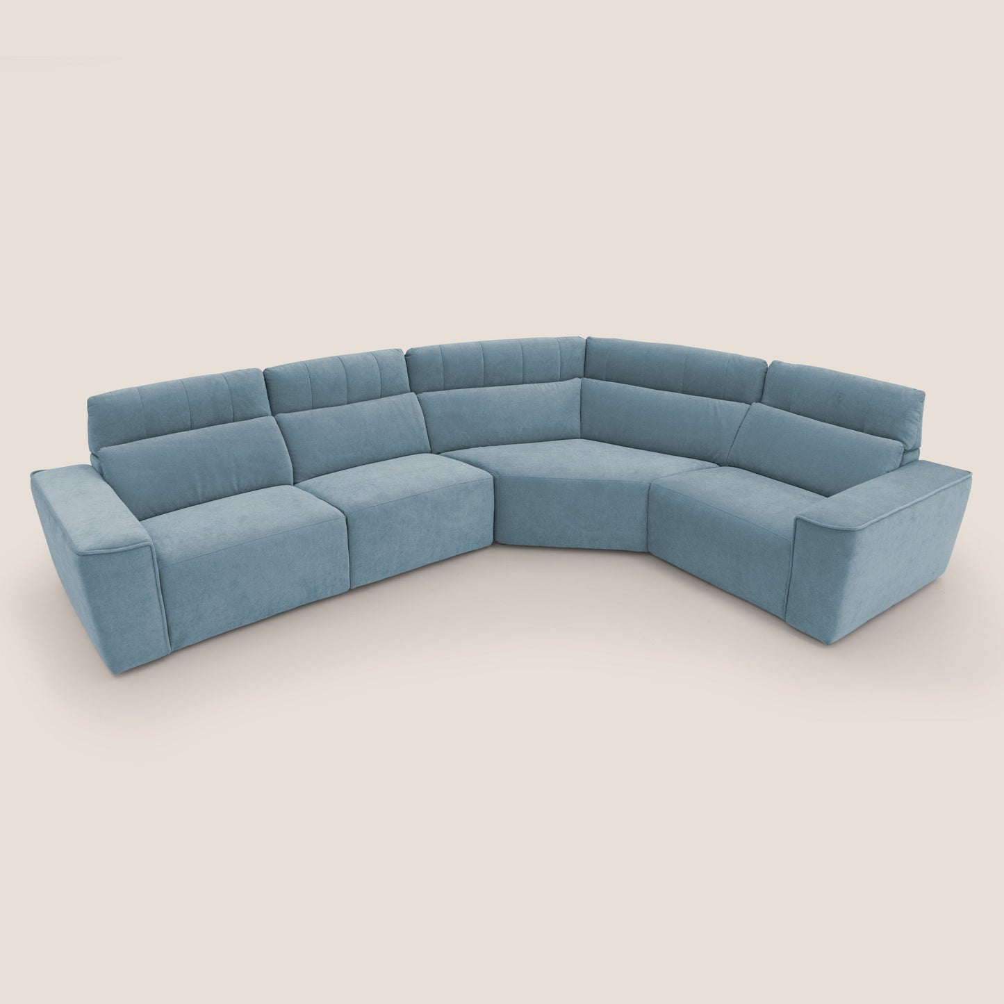 Clark Divano modulare angolare REVERSIBILE con opzione relax elettrico in tessuto smacchiabile impermeabile T17 carta da zucchero