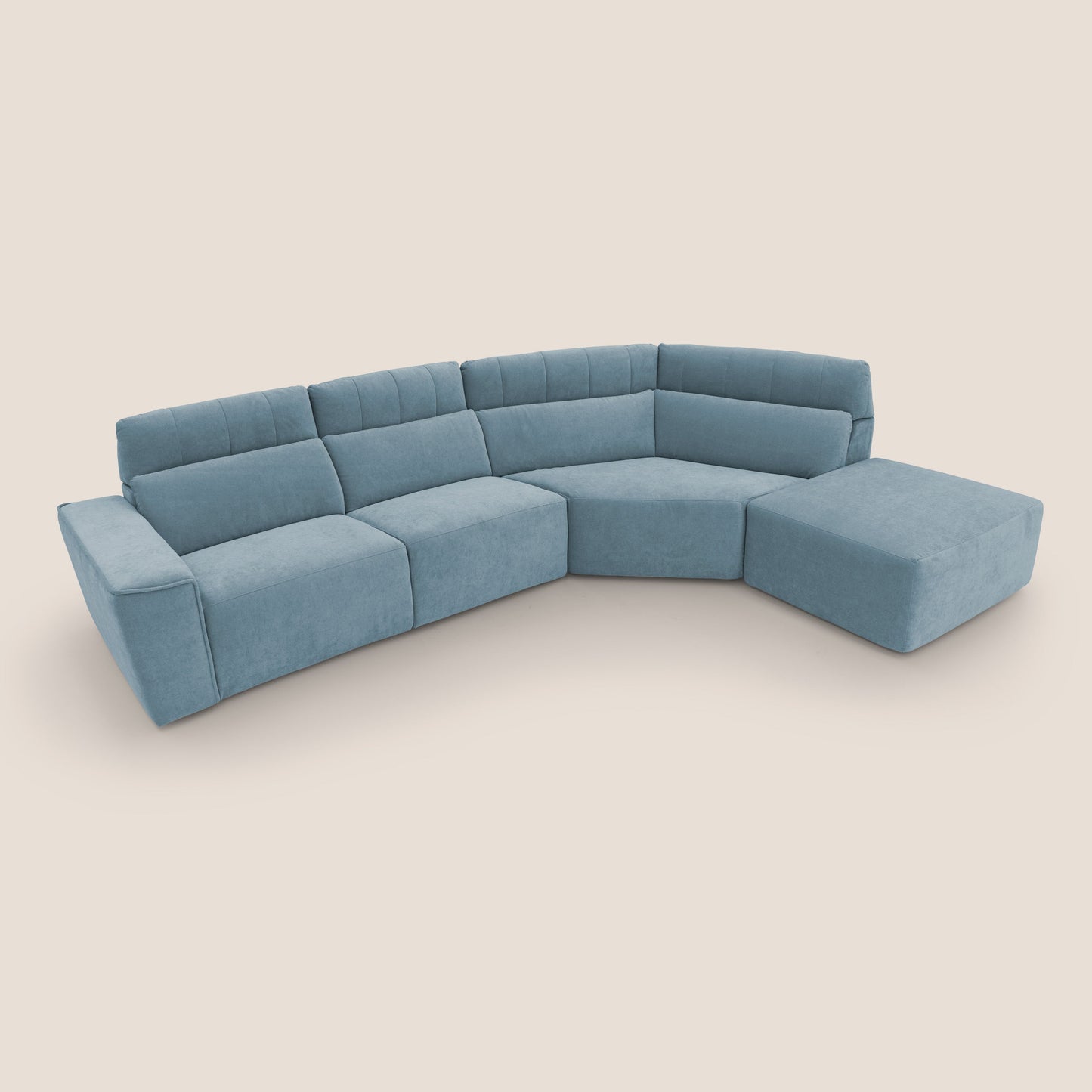 Clark Divano angolare con opzione relax elettrico in tessuto smaltabile impermeabile T17 carta da zucchero