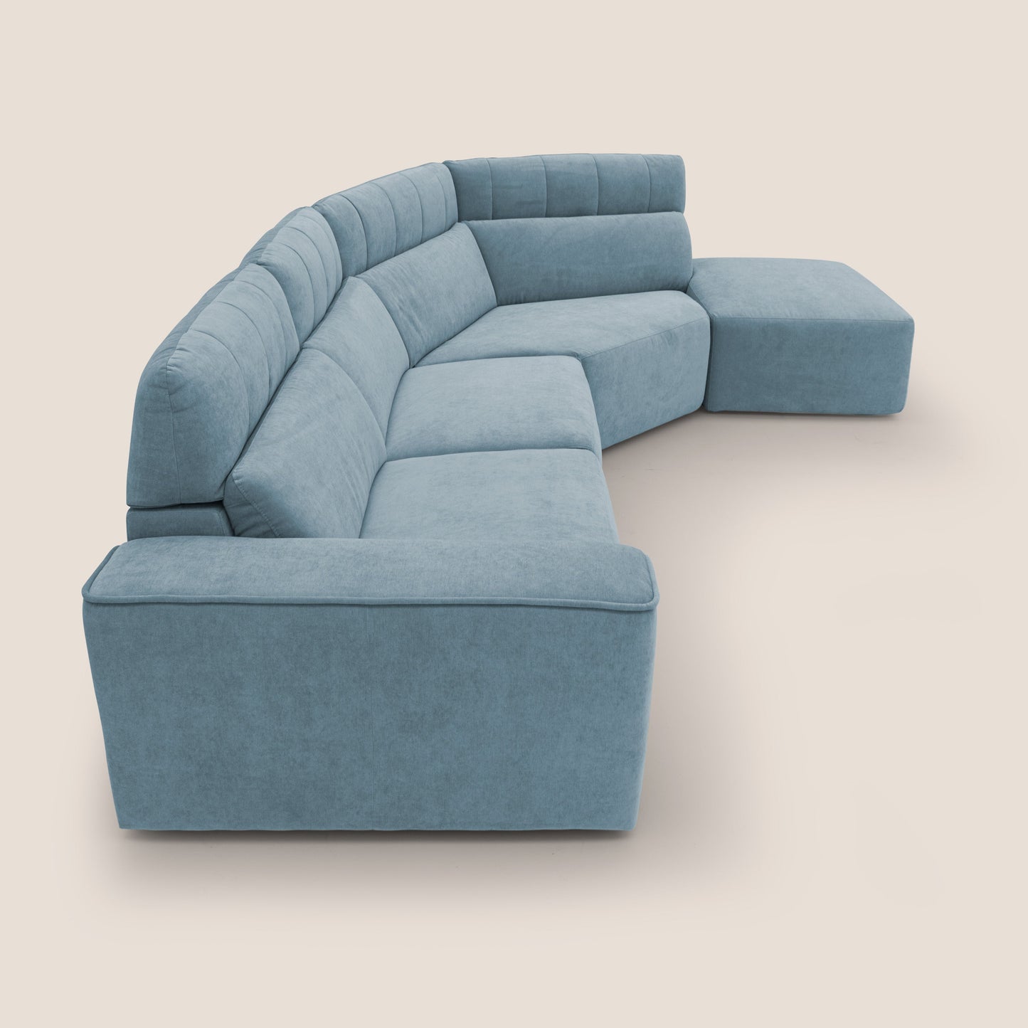 Clark Divano angolare con opzione relax elettrico in tessuto smaltabile impermeabile T17 carta da zucchero