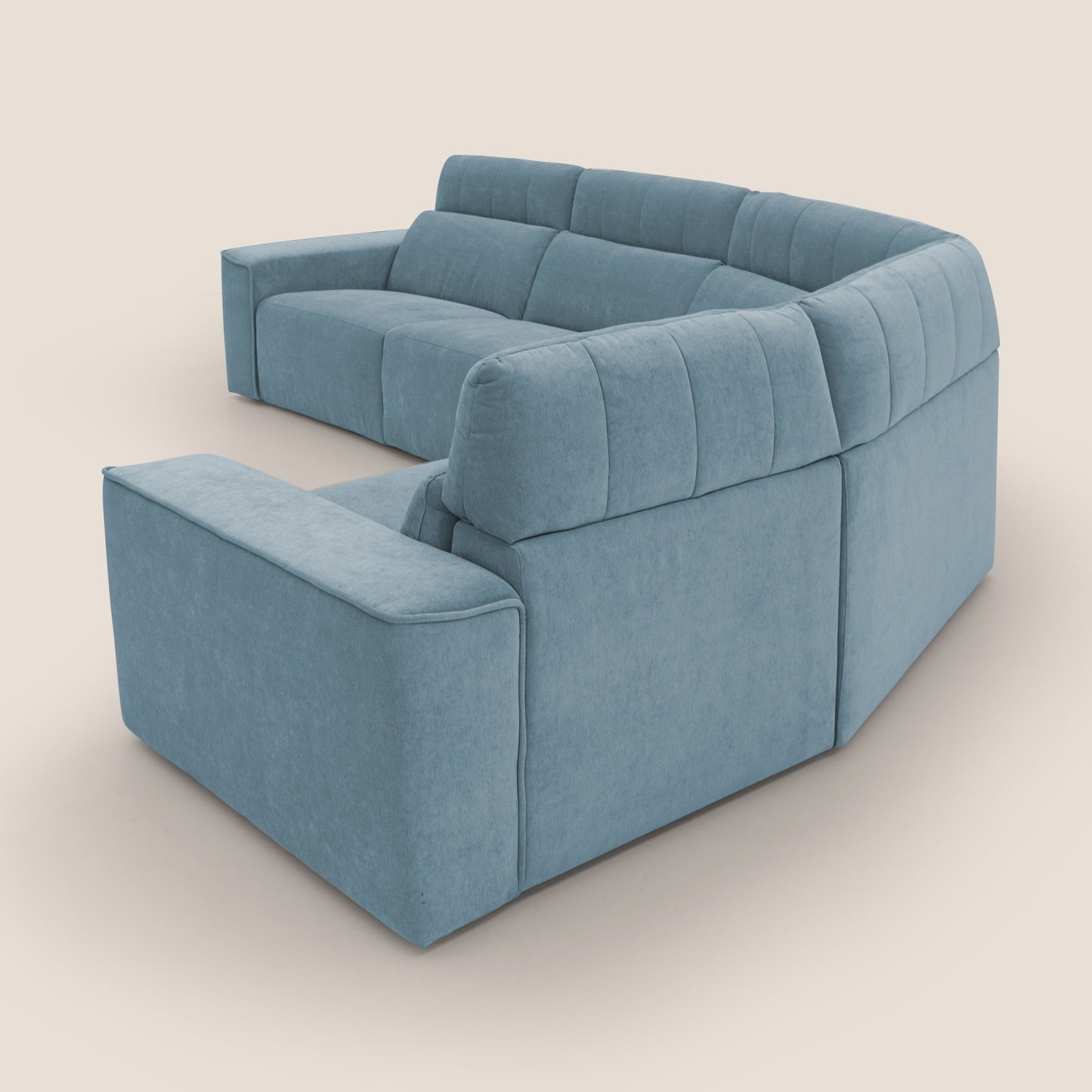 Clark Divano modulare angolare REVERSIBILE con opzione relax elettrico in tessuto smacchiabile impermeabile T17 carta da zucchero